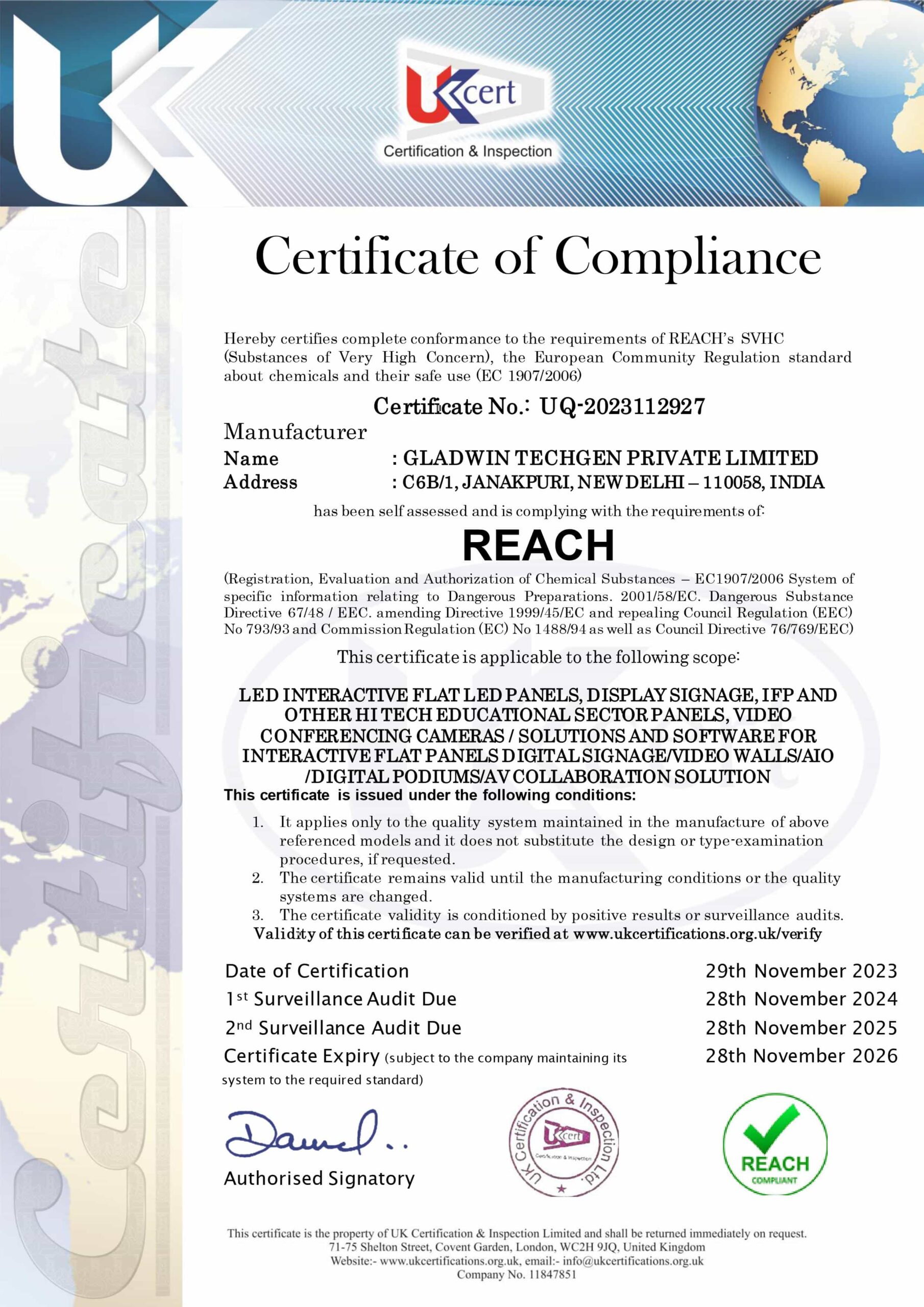 Certification - Gladwin Group